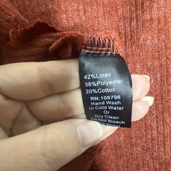 Pretty Angel One Sleeve Top Medium Orange Lace Sheer Asymmetric Artsy Fairy Boho - Picture 8 of 10